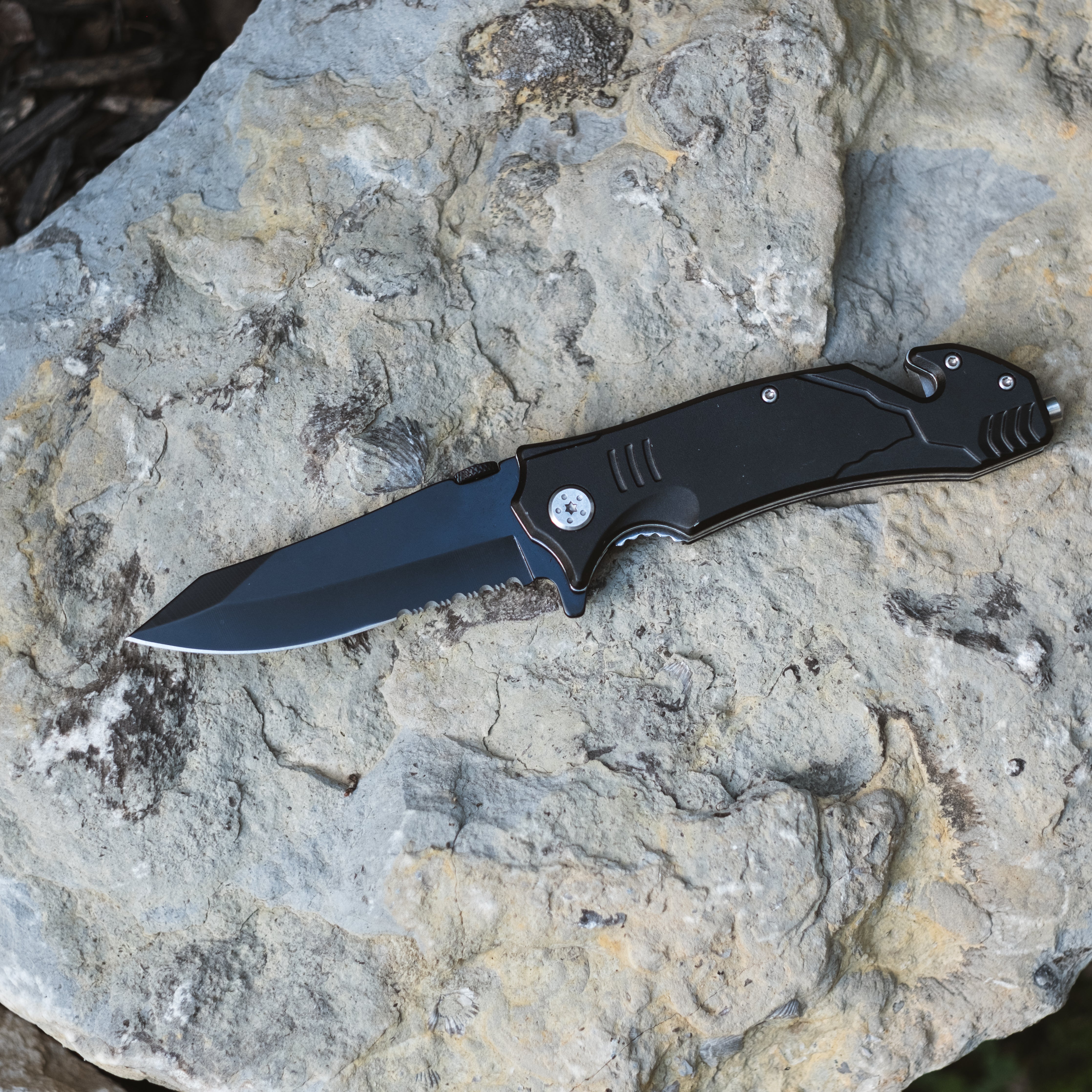 4.5” Black Rescue Knife