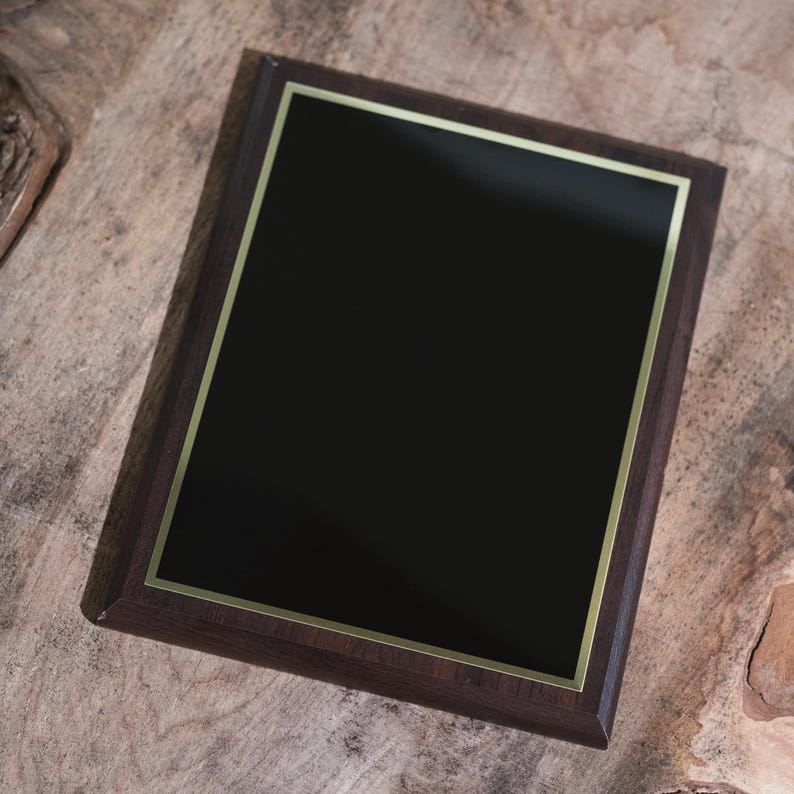 Cherry Finish Piano Wood Plaque with Brass Plate
